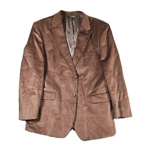 Jos A Bank Corduroy Blazer Chocolate Brown Sport Coat Mens 46R 2-Button Vtg‎